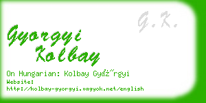 gyorgyi kolbay business card